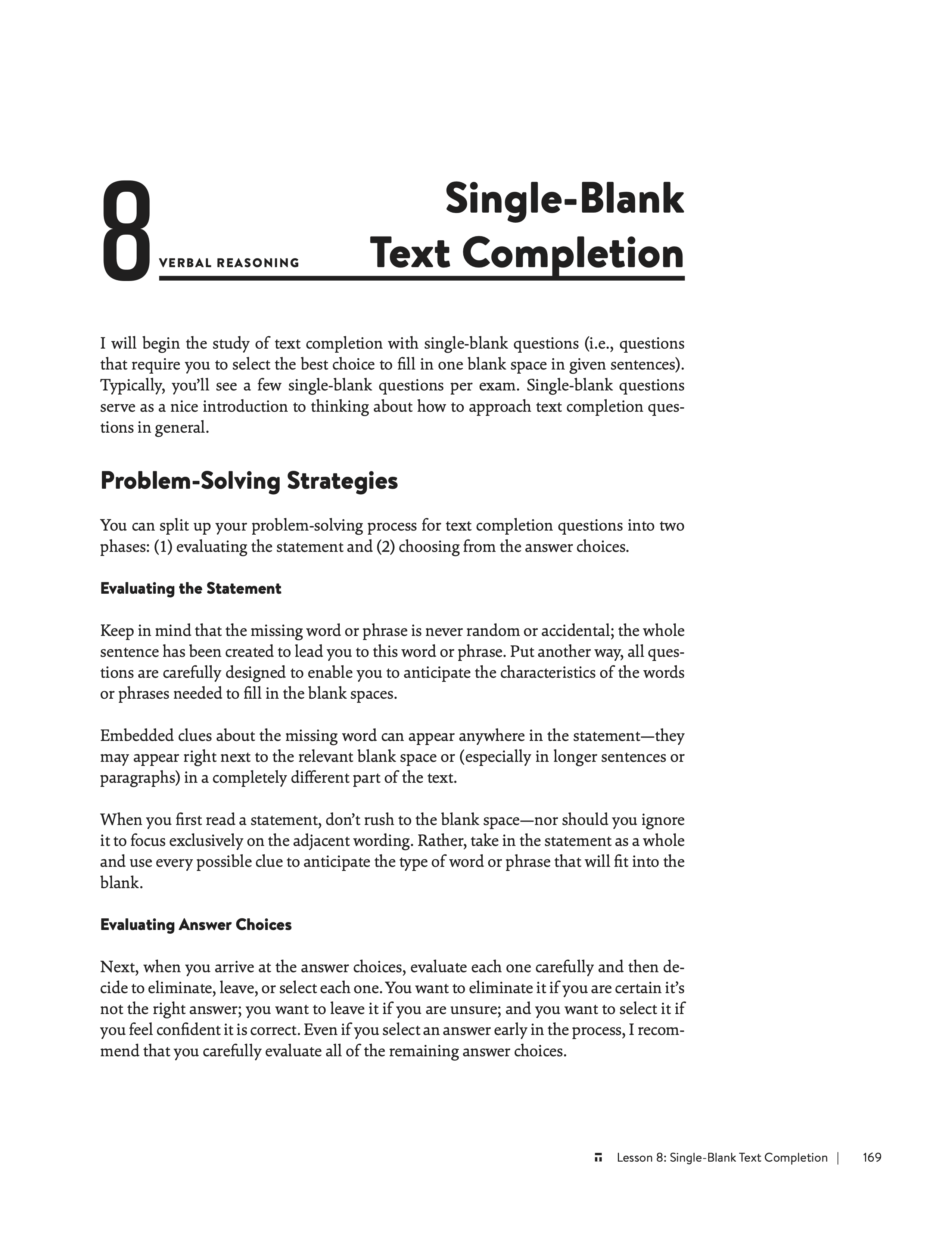 8. Single-Blank Text Completion